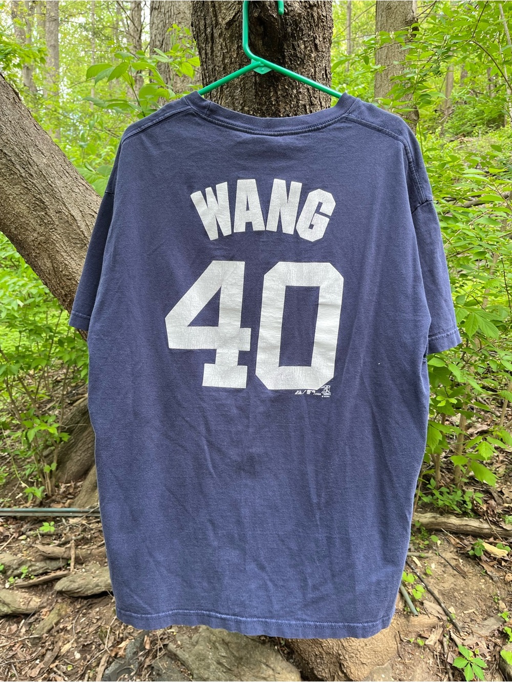 Vintage 2008 Majestic MLB New York Yankees WANG 40 Men’s XL Navy T-Shirt